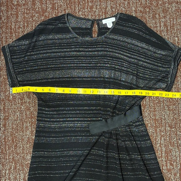 Intropia for Anthropologie Toby Metallic stripe short sleeve mini dress - Picture 11 of 15